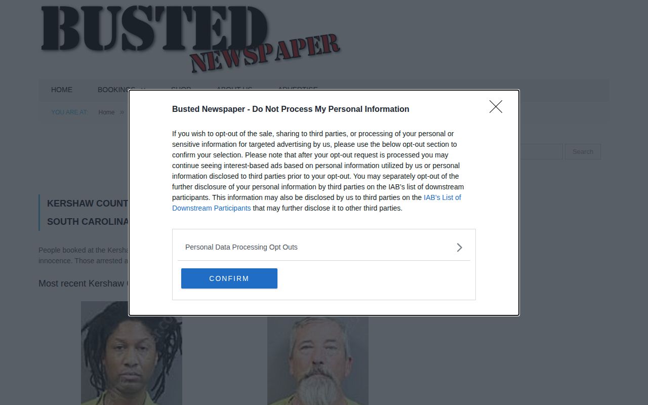 Kershaw County commercial arrest-page landscape screenshot